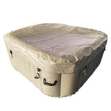 Aleko Square Inflatable Hot Tub Spa With Cover 4 Person 160 Gallon Brown HTISQ4BR-AP Hot Tubs