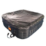 Aleko Square Inflatable Hot Tub Spa With Cover 6 Person 250 Gallon Black and White HTISQ6BKWH-AP Hot Tubs