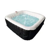 Aleko Square Inflatable Hot Tub Spa With Cover 6 Person 250 Gallon Black and White HTISQ6BKWH-AP Hot Tubs