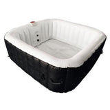 Aleko Square Inflatable Hot Tub Spa With Cover 6 Person 250 Gallon Black and White HTISQ6BKWH-AP Hot Tubs