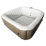 Aleko Square Inflatable Hot Tub Spa With Cover 6 Person 250 Gallon Brown and White HTISQ6BRWH-AP Hot Tubs