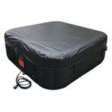 Aleko Square Inflatable Jetted Hot Tub with Cover - 6 Person - 265 Gallon - Black HTISQ6GYBK-AP Hot Tubs