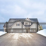 Aleko Steel Dual Swing Driveway Gate London Style 14 x 6 ft DG14LOND-AP Dual Swing Driveway Gates
