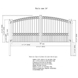 Aleko Steel Dual Swing Driveway Gate Paris Style 14 x 6 DG14PARD-AP Dual Swing Driveway Gates