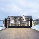 Aleko Steel Dual Swing Driveway Gate Venice Style 18 x 6 ft DG18VEND-AP Dual Swing Driveway Gates