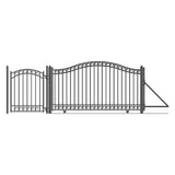 Aleko Steel Sliding Driveway Gate 12 ft with Pedestrian Gate 5 ft DUBLIN Style DG12DUBSSLPED-AP Aleko Sliding Gates with Pedestrian Entrance