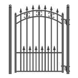 Aleko Steel Sliding Driveway Gate 12 ft with Pedestrian Gate 5 ft ST. PETERSBURG Style DG12STPSSLPED-AP Aleko Sliding Gates with Pedestrian