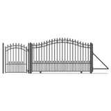 Aleko Steel Sliding Driveway Gate 12 ft with Pedestrian Gate 5 ft ST. PETERSBURG Style DG12STPSSLPED-AP Aleko Sliding Gates with Pedestrian