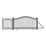 Aleko Steel Sliding Driveway Gate 14 ft with Pedestrian Gate 5 ft DUBLIN Style DG14DUBSSLPED-AP Aleko Sliding Gates with Pedestrian Entrance