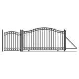 Aleko Steel Sliding Driveway Gate 16 ft with Pedestrian Gate 5 ft DUBLIN Style DG16DUBSSLPED-AP Aleko Sliding Gates with Pedestrian Entrance