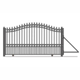 Aleko Steel Sliding Driveway Gate 18 ft with Pedestrian Gate 5 ft LONDON Style DG18LONSSLPED-AP Aleko Sliding Gates with Pedestrian Entrance