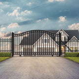 Aleko Steel Sliding Driveway Gate Dublin Style 16 x 6 1/4 Feet DG16DUBSSL-AP Sliding Driveway Gates