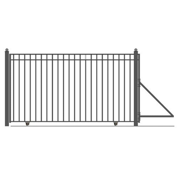 Aleko Single Sliding Steel Driveway Gate Madrid Style 12 X 6 1/4 Feet Dg12Madssl-Ap Sliding Driveway Gates