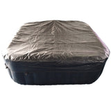 Aleko Square Inflatable Jetted Hot Tub with Cover - 4 Person - 160 Gallon - Black and White | IHT-4P-SQR-BLK-WH-AP