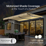 Aleko Moroccan Semi-Cassette Motorized Patio Awning - Desert Sand - 12 x 10 Feet