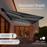 Aleko Italian Series Full Cassette Motorized Patio Awning with App + Remote – Grigio (Gray) - 12 x 10 ft | AF12X10GRIGIO-AP