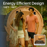 Liatris Red Cedar Barrel Sauna with Panoramic Window - 6-8 Person