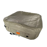 Aleko Square Inflatable Jetted Hot Tub with Cover - 6 Person - 250 Gallon - Brown and White | IHT-6P-SQR-BRWN-WH-AP