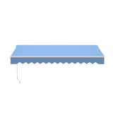 Aleko Caribbean Motorized Patio Awning - Sky Blue - 13 x 10 Feet