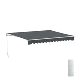 Aleko Caribbean Motorized Patio Awning - Charcoal Gray - 10 x 8 Feet