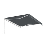 Aleko Caribbean Manual Retractable Patio Awning - Charcoal Gray - 10 x 8 Feet