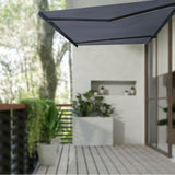 Aleko Italian Series Full Cassette Motorized Patio Awning with App + Remote – Grigio (Gray) - 16 x 10 ft
