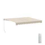 Aleko Caribbean Motorized Patio Awning - Ivory Cream - 10 x 8 Feet