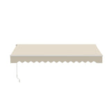 Aleko Caribbean Manual Retractable Patio Awning - Ivory Cream - 10 x 8 Feet