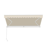 Aleko Caribbean Manual Retractable Patio Awning - Ivory Cream - 13 x 10 Feet