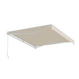 Aleko Caribbean Manual Retractable Patio Awning - Ivory Cream - 12 x 10 Feet