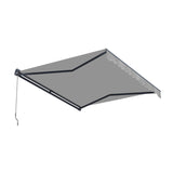 Aleko Moroccan Semi-Cassette Motorized Patio Awning - Silver Gray - 12 x 10 Feet