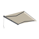 Aleko Moroccan Semi-Cassette Motorized Patio Awning - Ivory Cream - 12 x 10 Feet