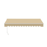 Aleko Caribbean Manual Retractable Patio Awning - Desert Sand - 10 x 8 Feet
