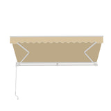 Aleko Caribbean Manual Retractable Patio Awning - Desert Sand - 13 x 10 Feet