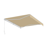 Aleko Caribbean Manual Retractable Patio Awning - Desert Sand - 13 x 10 Feet