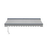 Aleko Moroccan Semi-Cassette Motorized Patio Awning - Silver Gray - 12 x 10 Feet