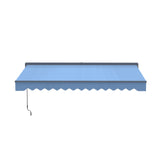 Aleko Moroccan Semi-Cassette Motorized Patio Awning - Sky Blue - 13 x 10 Feet