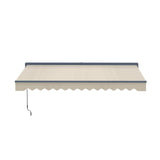 Aleko Moroccan Semi-Cassette Motorized Patio Awning - Ivory Cream - 12 x 10 Feet