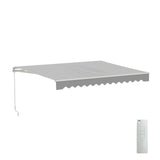 Aleko Caribbean Motorized Patio Awning - Silver Gray - 10 x 8 Feet