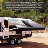 Aleko Motorized Retractable RV Awning - 20 x 8 Feet Black Striped RVAWM-20-8-BLK-STRIPED-AP