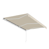 Aleko Caribbean Motorized Patio Awning - Ivory Cream -  20 x 10 Feet