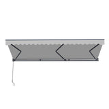 Aleko Moroccan Semi-Cassette Motorized Patio Awning - Silver Gray - 20 x 10 Feet