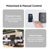 Aleko Motorized Retractable RV Awning - 8 x 8 Feet - Grey RVAWM-8-8-GREY-AP