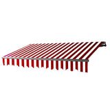 Aleko Caribbean Motorized Patio Awning - Red & White Striped - 16 x 10 Feet