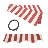 Aleko Moroccan Semi-Cassette Motorized Patio Awning - Red & White Striped - 20 x 10 Feet