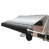 Aleko Motorized Retractable RV Awning - 10 x 8 Feet - Black Striped RVAWM-10-8-BLK-STRIPED-AP