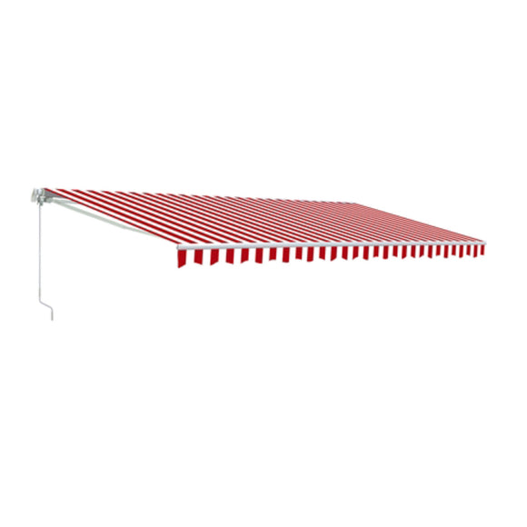 Aleko Caribbean Motorized Patio Awning - Red & White Striped - 16 x 10 Feet