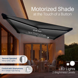 Aleko Italian Series Full Cassette Motorized Patio Awning with App + Remote – Grigio (Gray) - 10 x 8 ft | AF10X8GRIGIO-AP