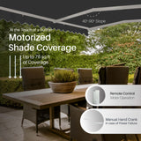 Aleko Caribbean Motorized Patio Awning - Onyx Black - 13 x 10 Feet