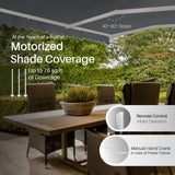 Aleko Caribbean Motorized Patio Awning - Charcoal Gray - 20 x 10 Feet